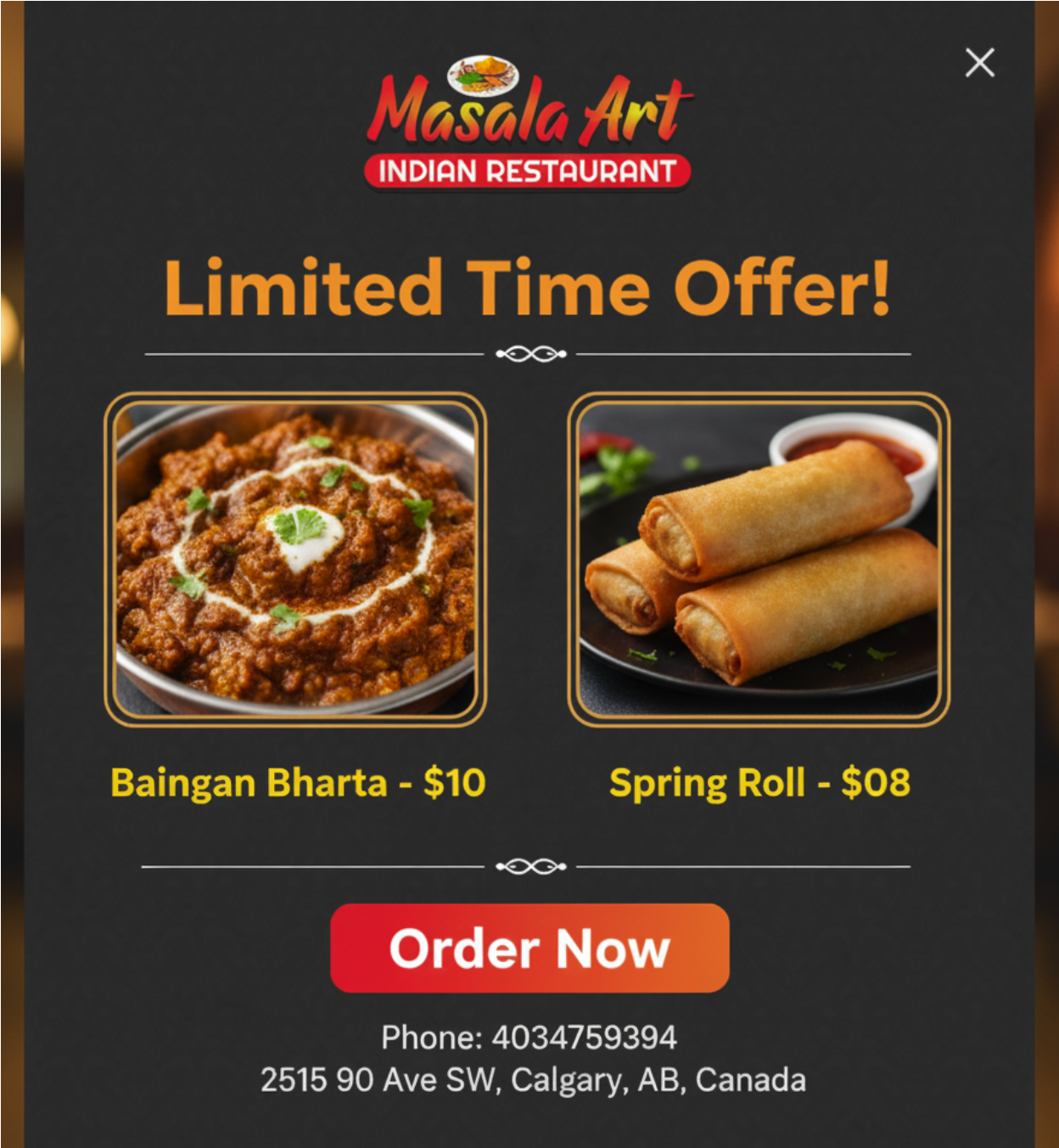 Special Offer - Masala Art Indian Restaurant